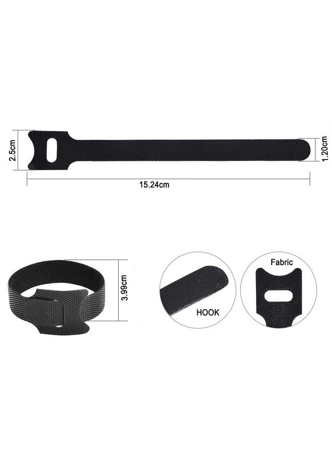 Storite 50 Piece Cable Organizer Hook & Loop Tape-Wire/Cord Holder Management Strap-Reusable Hook & Loop Ties for PC, TV, Desk, WFH Accessories (6 inch,Black) - Image 2