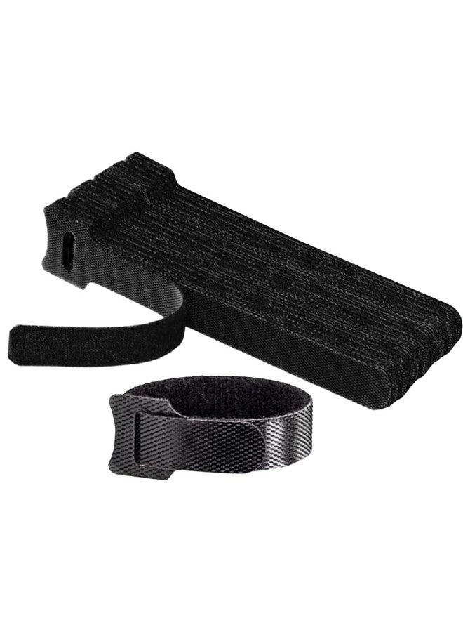 Storite 50 Piece Cable Organizer Hook & Loop Tape-Wire/Cord Holder Management Strap-Reusable Hook & Loop Ties for PC, TV, Desk, WFH Accessories (6 inch,Black) - Image 1