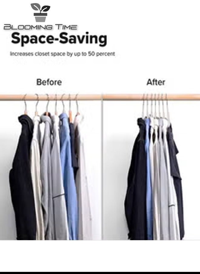 BLOOMING TIME 100 Velvet Non Slip Coat Hanger Set White - Image 5