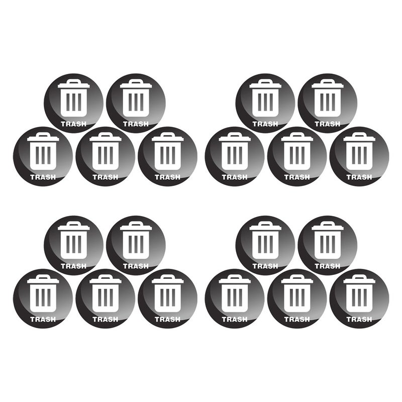 20pcs Trash Sticker: Recycling Sticker Adhesive Labels for Garbage Cans Trash Bins Round Decals for Home Office School Hotels and Public Spaces - Image 1