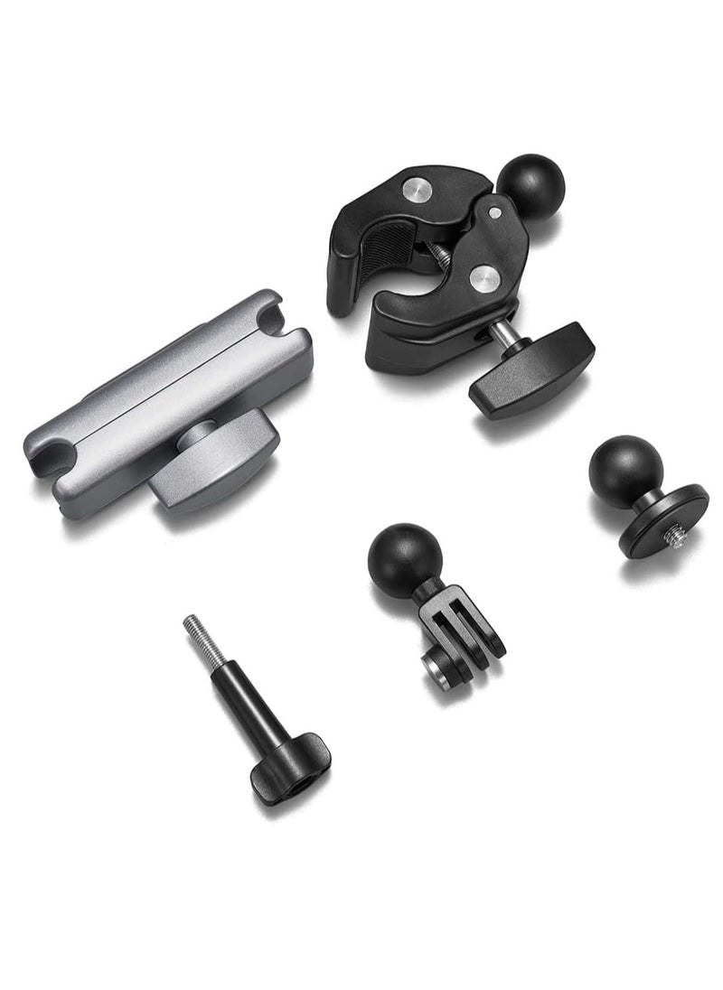General - Motorcycle Handlebar Bike Mounting Clamp for GoPro Insta360 Accessories with 360 Ball Head Tube Pole Mounting Accessories for Go Pro Max Hero 12 11 10 9 8 7 Insta 360 DJI - Image 1