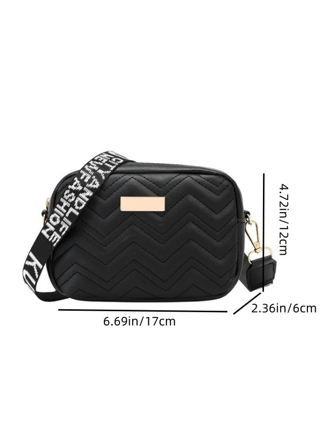 Women's Versatile Plaid Shoulder Bag, Ladies PU Leather Crossbody Bag Sling Bag Side Bag Carry Bag, Portable Solid Color Handbag Satchel Bag Phone Bag Beach Bag for Girls/College Students (Black)  - Image 4