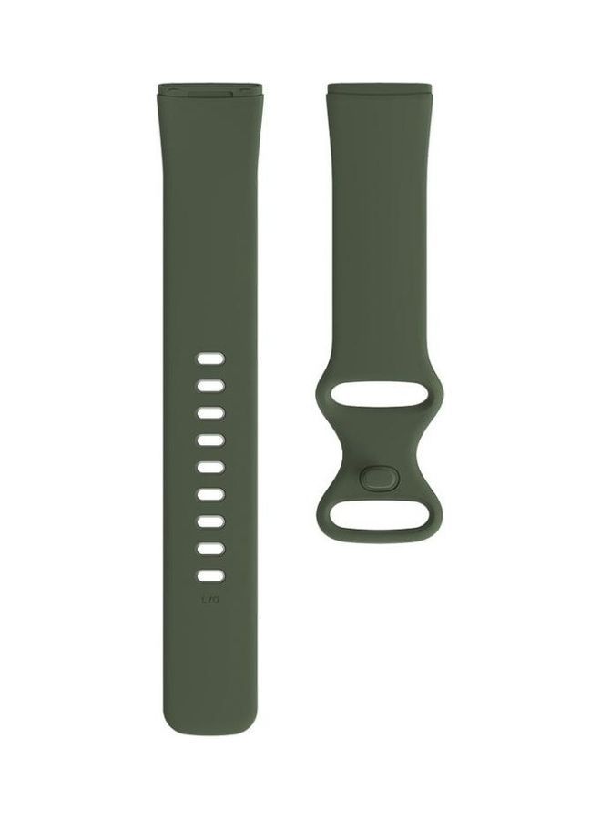 NIBEMINENT Silicone Replacement Strap Watchband For Fitbit Versa 3/Sense Size: L Dark Green - Image 2