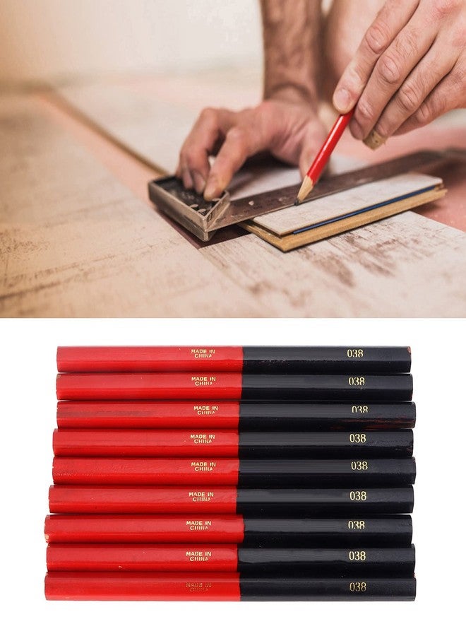 Naroote Construction Pencils, 10pcs Hard Carpenter Pencils Red Blue 2 Core Hex 2 Head Diy Woodworking Mark Pen for Wood Working Tools Marking & Concrete Marking - Image 3