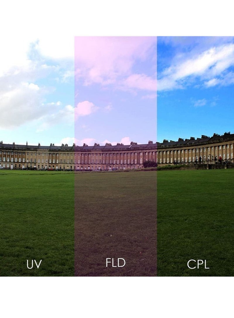 Multi-Coated Professional 3 in 1 Lens UV CPL FLD Filter Kit Compatible with The Canon Nikon Sony Olympus Pentax Samsung Panasonic Kodak Fujifilm Digital Cameras & Camcorders (58MM)  - Image 2