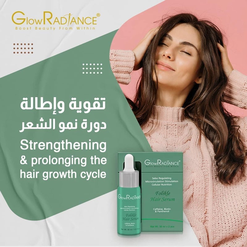 GlowRADiANCE Folikle Hair Serum - Caffeine, Biotin & Panthenol - Image 3