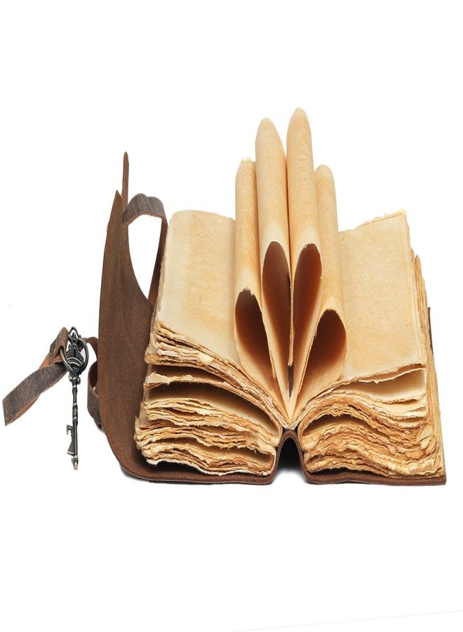 cuero Compass Vintage Leather Journal Antique Handmade Leather Bound Journal with Deckle Edge Paper Diary Leather Sketchbook Drawing Journal Notebook Great Gift Men & Women (Tawny Brown, 8X10 Inch) - Image 5