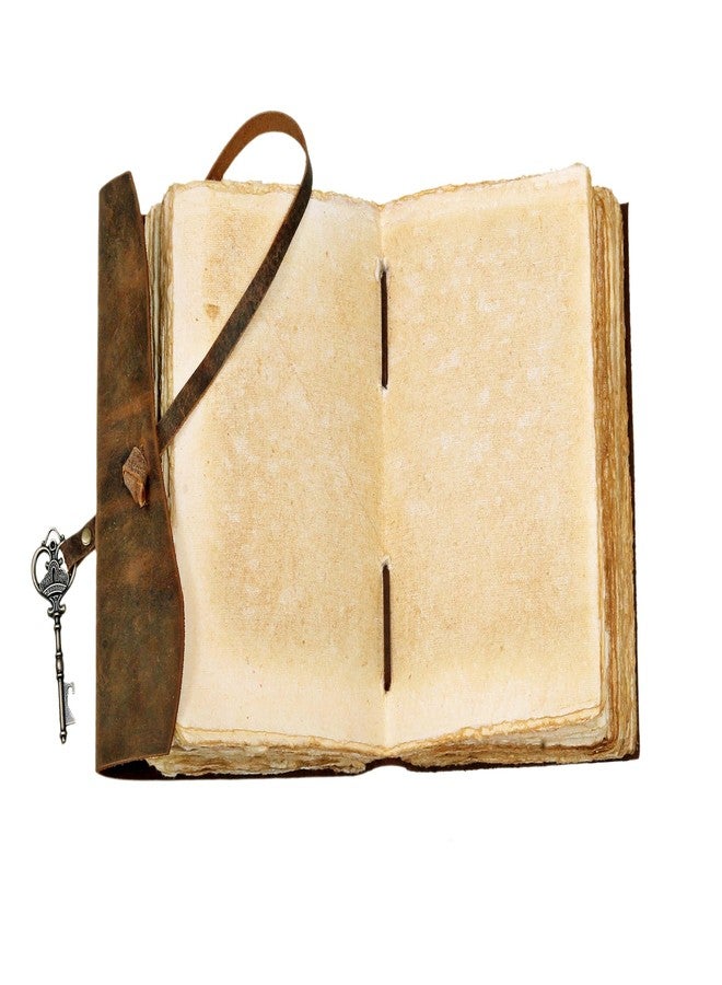 cuero Compass Vintage Leather Journal Antique Handmade Leather Bound Journal with Deckle Edge Paper Diary Leather Sketchbook Drawing Journal Notebook Great Gift Men & Women (Tawny Brown, 8X10 Inch) - Image 3
