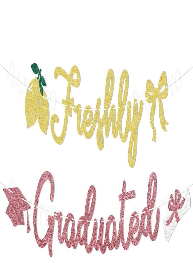 Ramciyo Freshly Graduated Banner - 2026 Graduation Party Decorations, Citrus Congrats Grad Decor 2026, Lemon Graduation Party Sign - Image 1