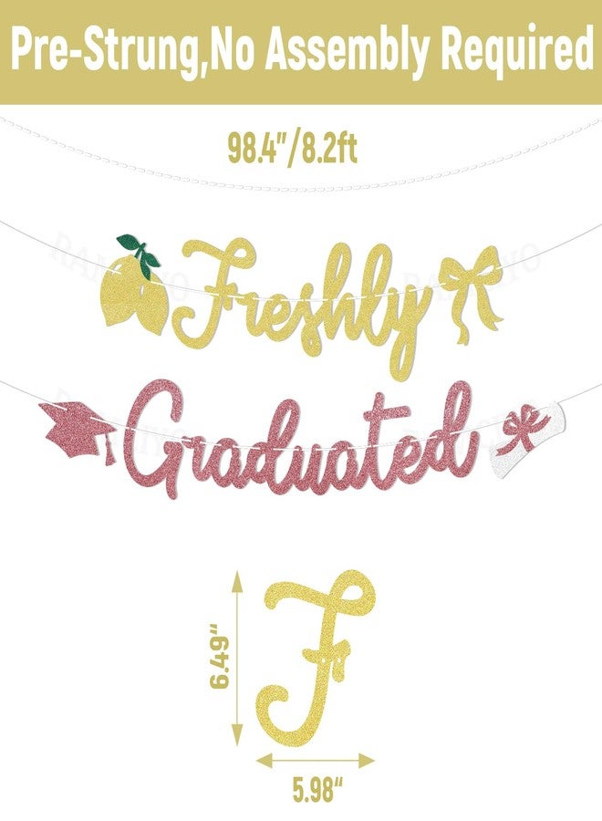 Ramciyo Freshly Graduated Banner - 2026 Graduation Party Decorations, Citrus Congrats Grad Decor 2026, Lemon Graduation Party Sign - Image 2