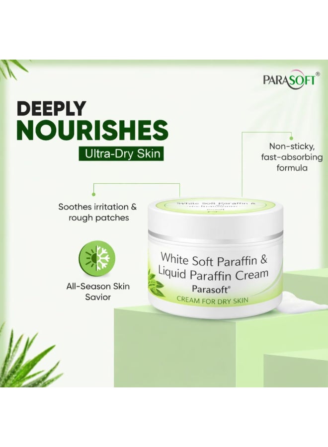Parasoft كريم مرطب باراسوفت مع بارافين سائل أبيض 100 جرام 352 أونصة كريم ترطيب يومي مغذي للبشرة الجافة - Image 4
