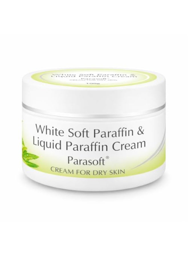 Parasoft كريم مرطب باراسوفت مع بارافين سائل أبيض 100 جرام 352 أونصة كريم ترطيب يومي مغذي للبشرة الجافة - Image 1