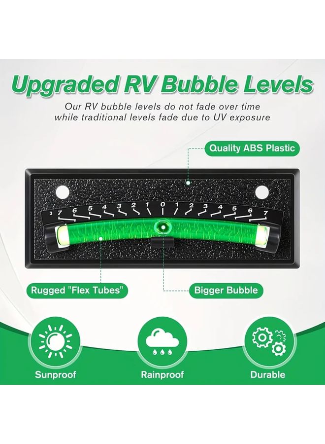 2 Pack RV Bubble Levels Stick On Graduated Leveling System Durable Black Plastic - Image 5