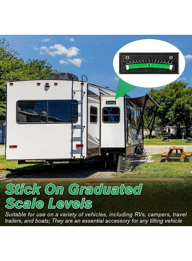 2 Pack RV Bubble Levels Stick On Graduated Leveling System Durable Black Plastic - Image 2