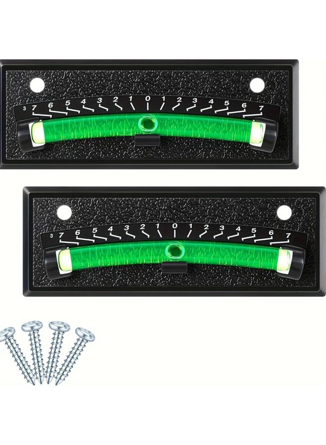 2 Pack RV Bubble Levels Stick On Graduated Leveling System Durable Black Plastic - Image 1