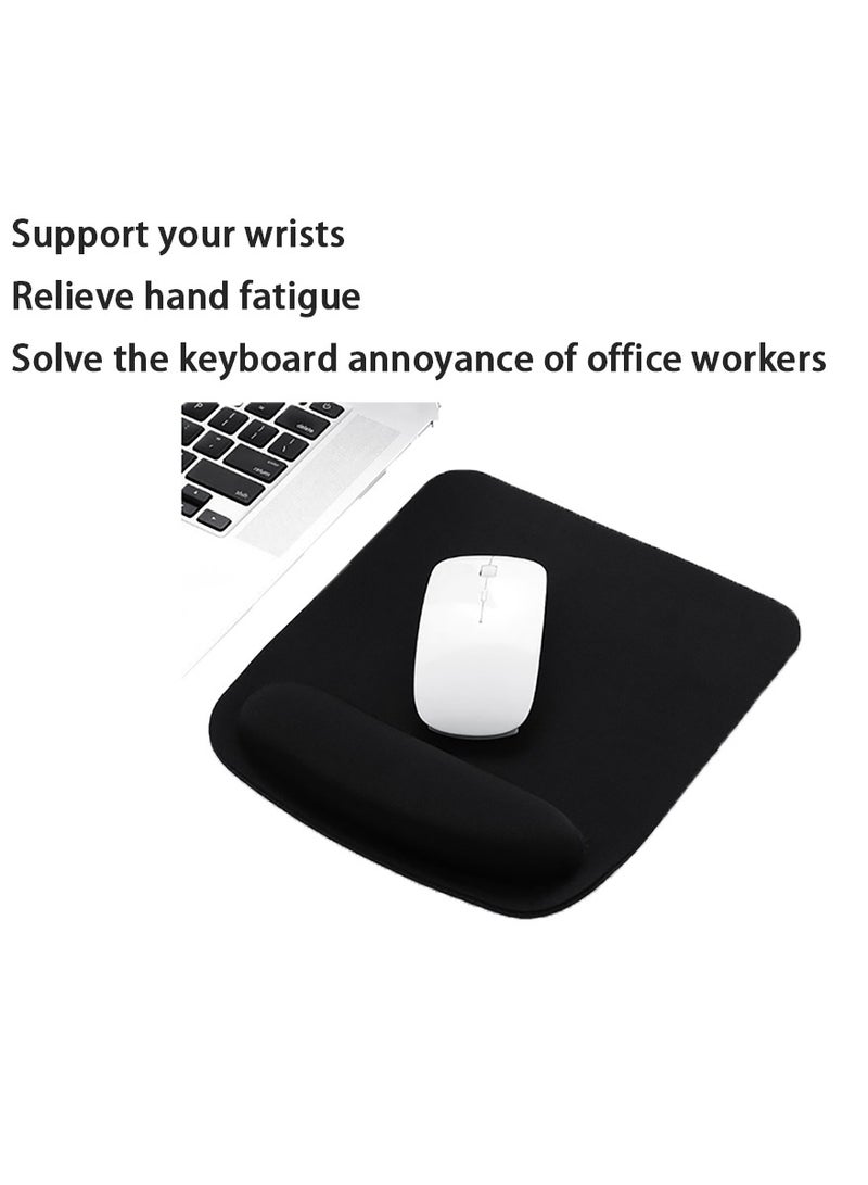 راحة معصم الفأرة السوداء، رغوة الذاكرة، دعم راحة المعصم، مع قاعدة غير انزلاقي للحاسوب، الألعاب، المكتب، للطباعة السهلة، الإغاثة من الألم - Image 2