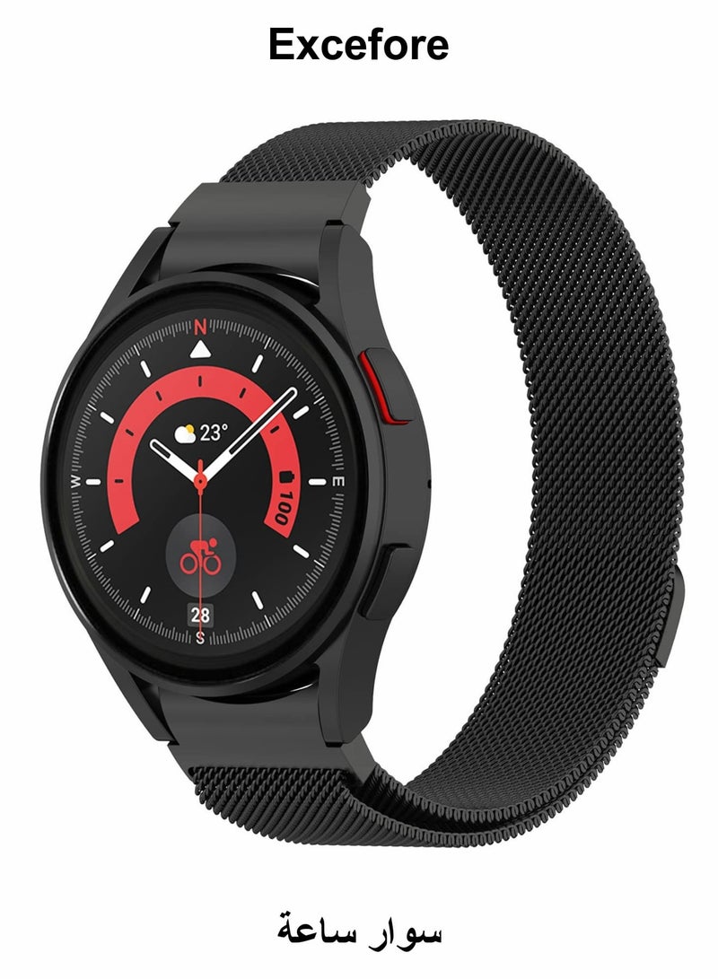 Excefore No Gap Watch Bands for Samsung Galaxy Watch 5/4 Band 40mm 44mm, Gapless Metal Mesh Replacement Strap for Samsung Galaxy Watch 4/5 Classic 46mm 42mm - Image 1
