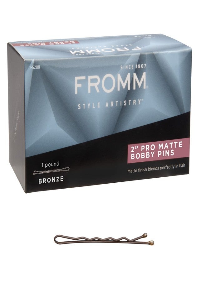 Fromm Style Artistry 2” Crimped Bobby Pins, Secure Hold, Suitable for All Hair Types and Lengths, Hair Accessories for Women, Matte Bronze, 600 Pack - Image 1