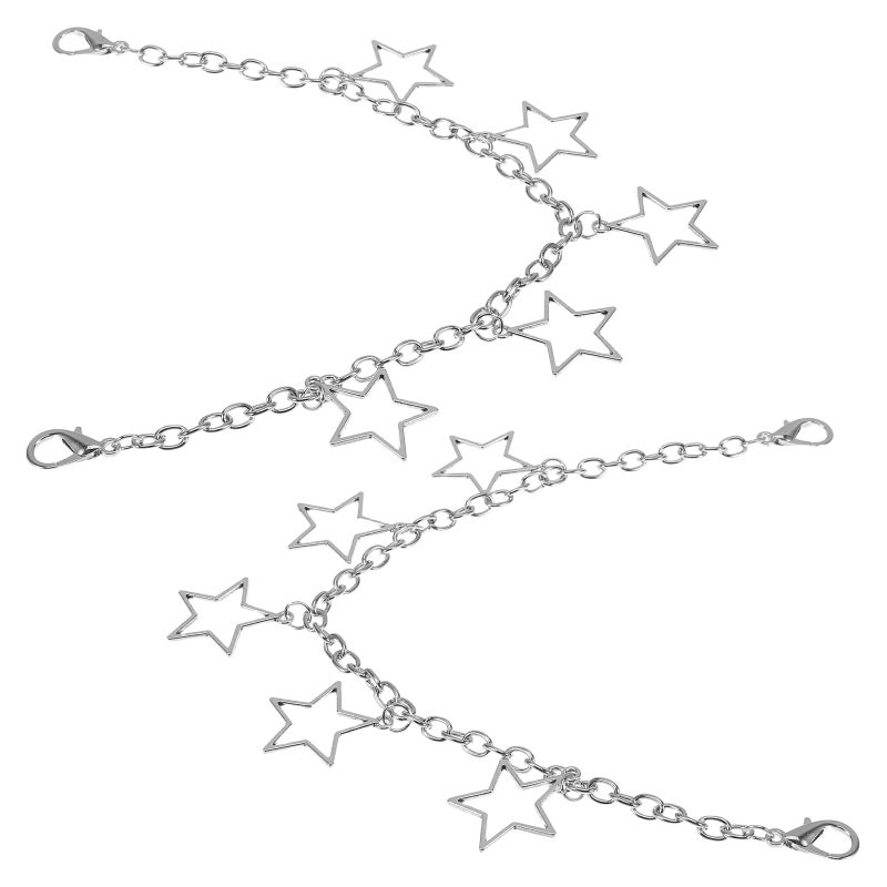 2pcs Hollow Star Pendant Shoe Chains For Sneakers And Boots Fashionable Shoe Footwear Jewelry Accessories For Women And Men - Image 1