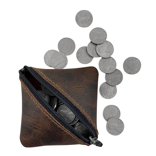 Hide & Drink, Slash Zippered Pouch, Change Holder and Storage for Pocket and Purse Organization with Zipper, Full Grain Leather, Handmade, Bourbon Brown - Image 3