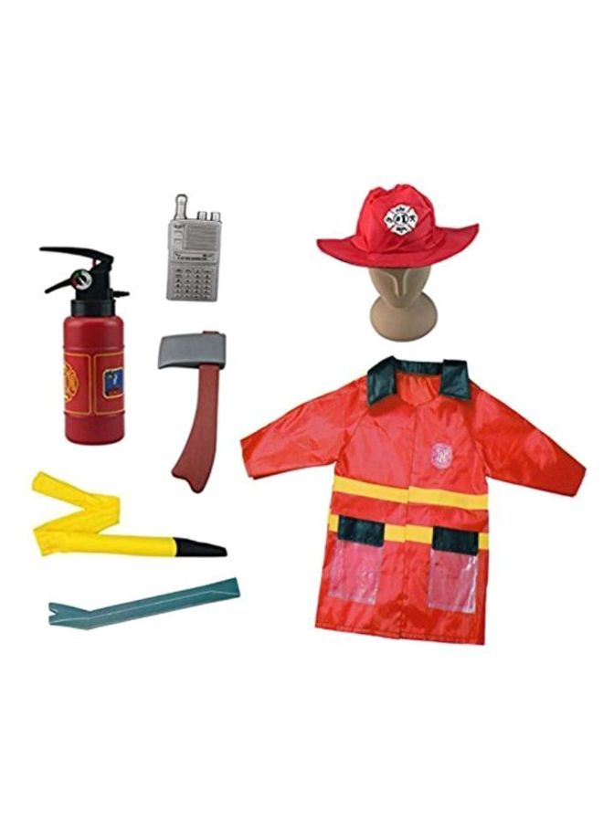NIBEMINENT 7-Piece Fire Fighter Fancy Dress Costume Set 3 Years - Image 1