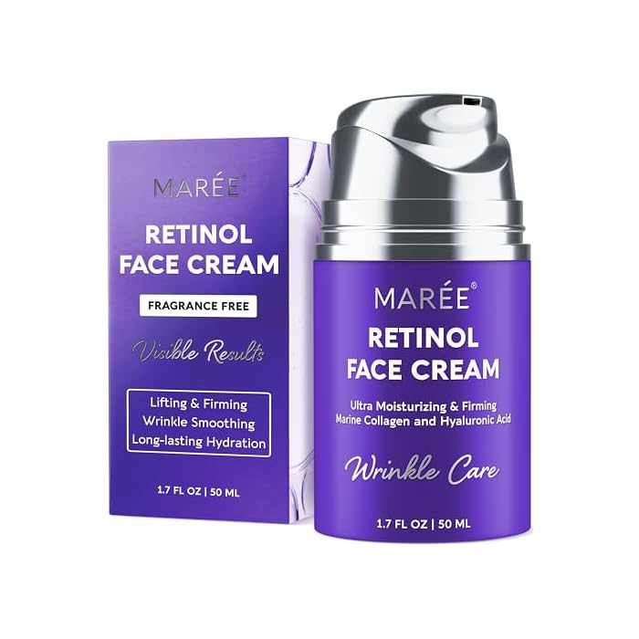 MAREE Face Moisturizer – Retinol Face Cream for Women Moisturizing with Collagen & Hyaluronic Acid – Day & Night Anti-Aging Facial Wrinkle DD Cream Moisturizer for Dry Skin – Crema Para la Cara