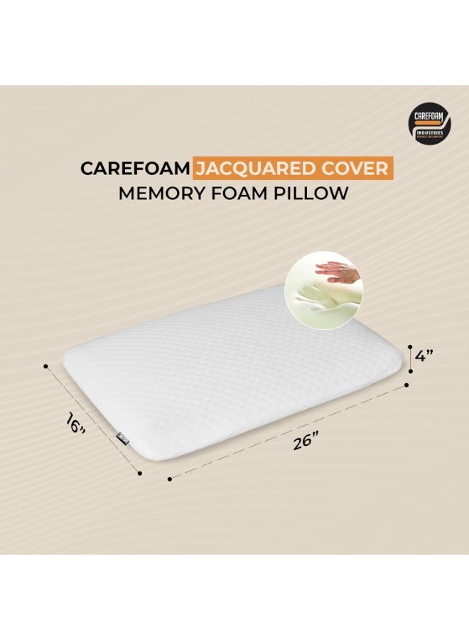 CareFoam وسادة فوم ميموري أورثوبيديك للعناية لتخفيف آلام الرقبة والكتف، فوم ميموري عالي الكثافة مع غطاء جاكار أبيض 24 x 16 x 4 بوصة، عبوة من 1 - Image 4