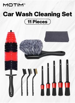 11 Pcs Car Cleaning Kit for Washing Wheels and Details, Interior Exterior Car Cleaning Set, Including Car Detailing Brush, Tyre Brush, Long Handle Rim Brush, Car Cleaning Towel - pzsku/Z241B5889B66CCEA0A968Z/45/_/1706855601/69788343-5629-4c94-961b-a10d1e5ec23a