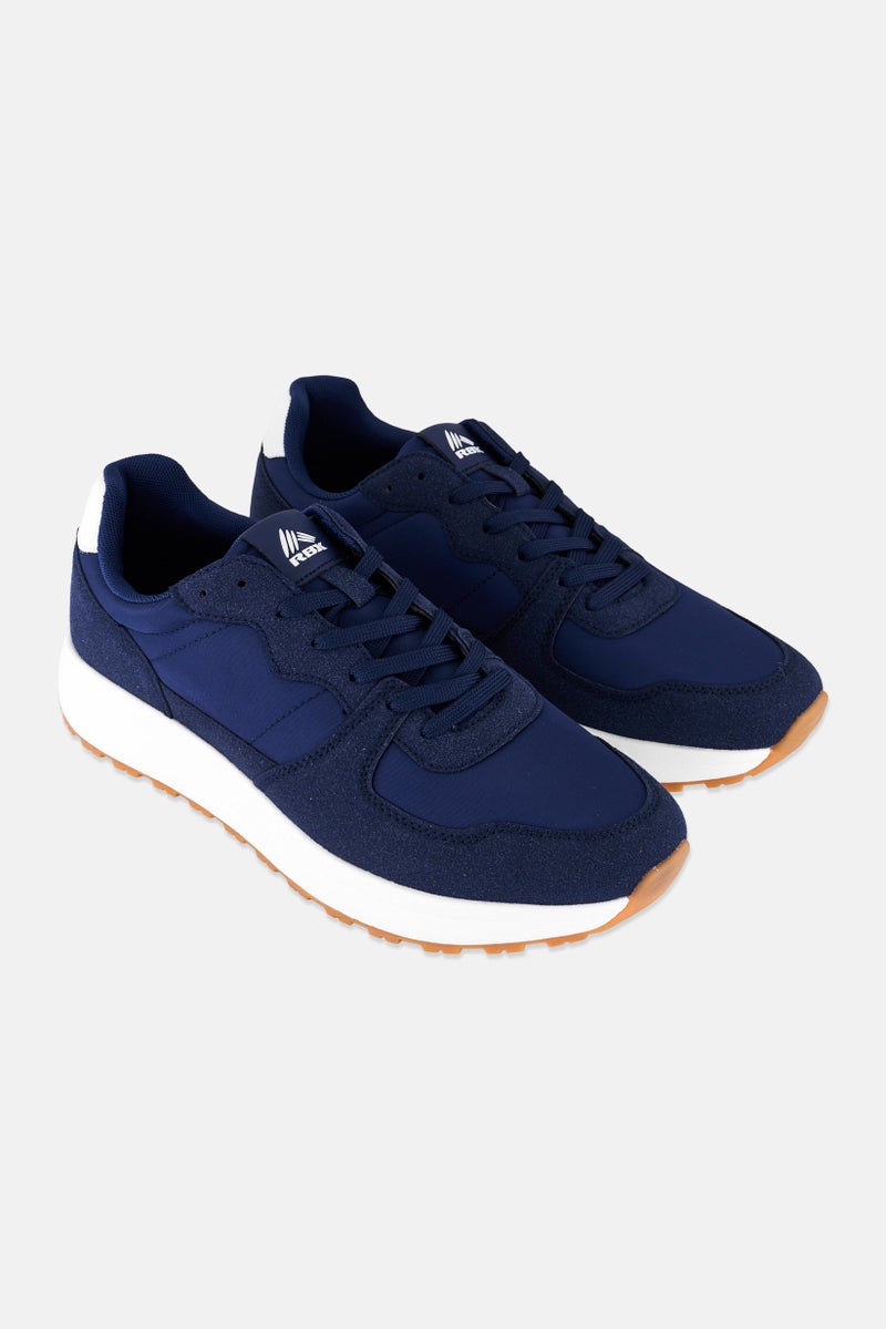 RBX Men Brand Logo Lace Up Outdoor Shoes, Navy - Image 1