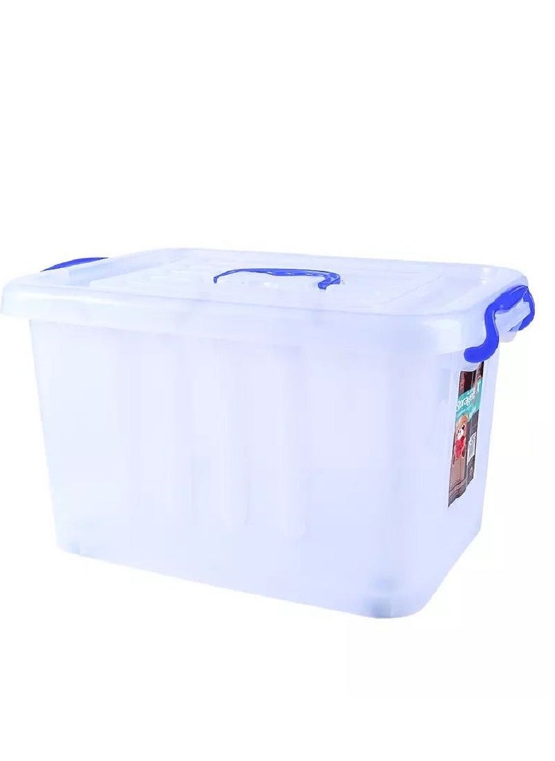 Generic Transparent plastic storage container with a luxurious green lid and handles, 20 liters 