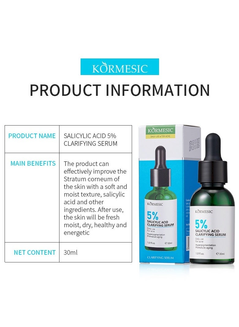 Kormesic - Salicylic Acid 5% Purifying Serum - Deep Clean & Skin Detox 30ml - Image 1