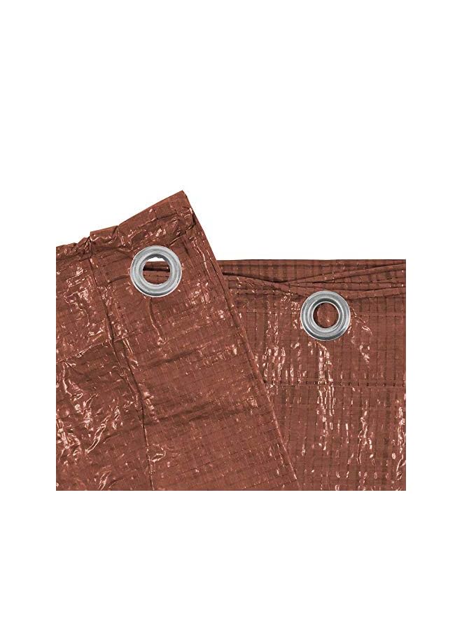 PROMASS Feet x 10 Feet) Waterproof Lightweight Brown Multipurpose Poly Tarp - Woven Polyethylene  - Image 3