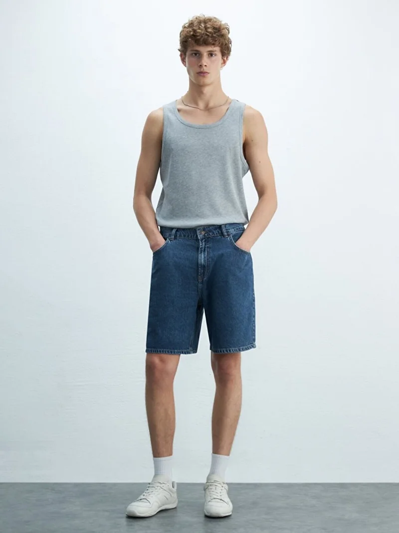 Men's Jadrien Relaxed Cut High Waist Jean Bermuda