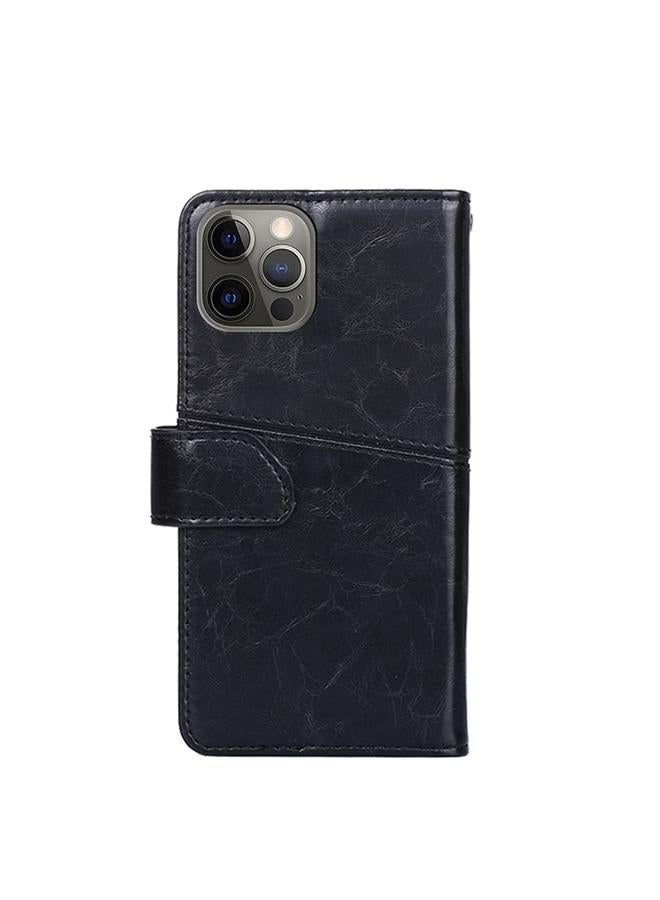 Zaboon Case For iPhone 13 Pro Max Geometric Stitching Horizontal Flip TPU + PU Leather Case with Holder & Card Slots & Wallet - Image 3