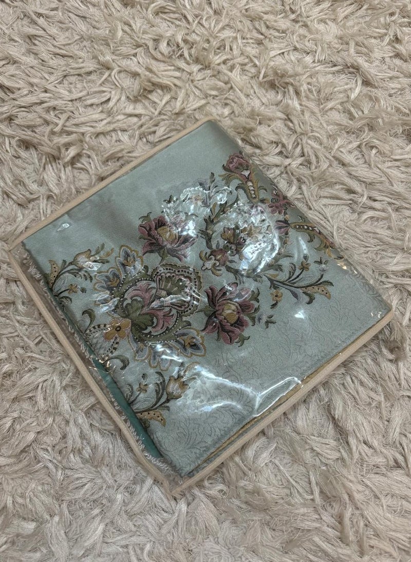 Embroidered jacquard prayer rug with Jalal open prayer sheet - Image 3