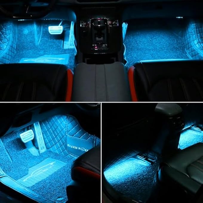 Khazna Car Interior Led Waterproof Led Strip For Car Interior Usb Powered Ambient Footwell Lights Customizable Ice Blue Easy Installation Universal For Cars Atvs Rvs Blue 5V - Image 2