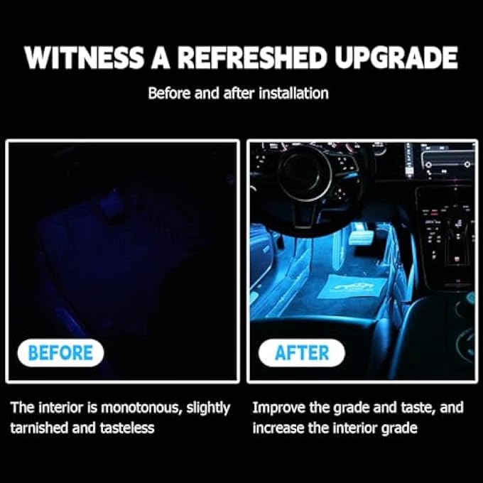 Khazna Car Interior Led Waterproof Led Strip For Car Interior Usb Powered Ambient Footwell Lights Customizable Ice Blue Easy Installation Universal For Cars Atvs Rvs Blue 5V - Image 3