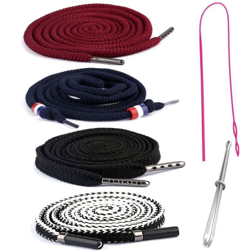 YZSFIRM Hoodie Drawstring Replacement String Cord YZSFIRM 4 Pcs Pants Drawstrings for Sweatpants Shorts  51 inch Long Draw Strings with 2 Threader Tool