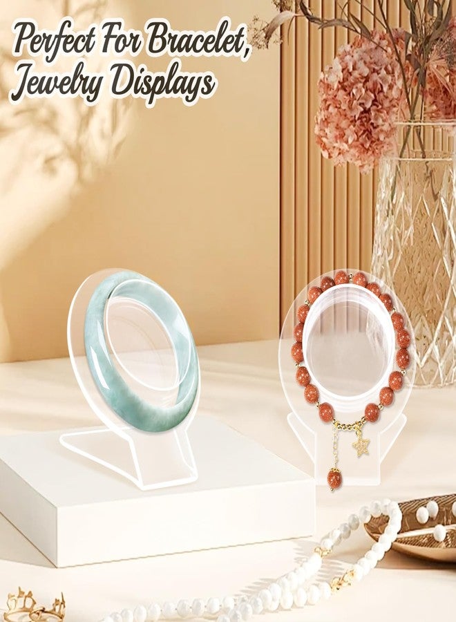 Mirrline 12 Pcs Acrylic Bracelet Displays Stands Clear Jewelry Display Holder Bangle Organizer Rack Bracelet Storage Showcase for Home Store - Image 4