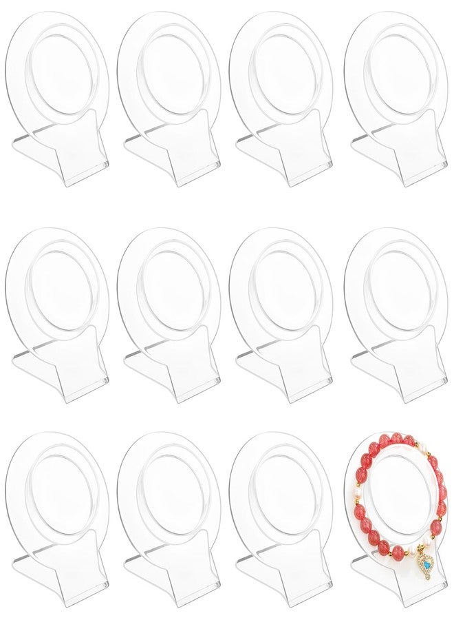 Mirrline 12 Pcs Acrylic Bracelet Displays Stands Clear Jewelry Display Holder Bangle Organizer Rack Bracelet Storage Showcase for Home Store - Image 1