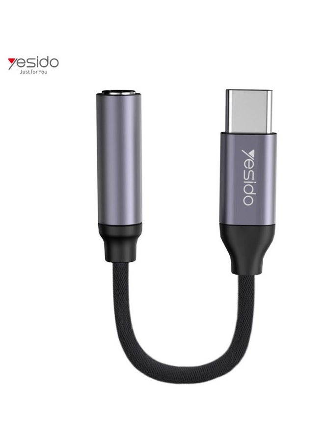 Yesido YESIDO YAU19 Type C to 3.5mm Female Headphone Jack Adapter Black  - Image 1