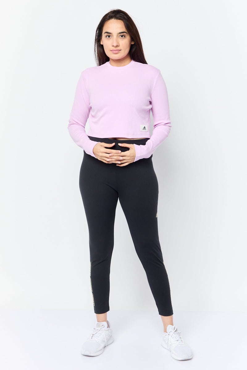 Adidas Women Sportswear Fit Long Sleeve Outdoor Top, Lilac  - Image 3
