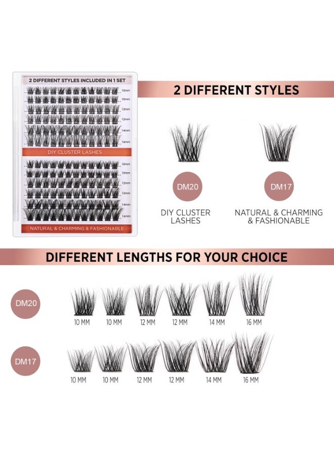 BOSART 144 Root False Cluster Lashes， DIY Eyelash Extension  Lashes， Natural Look， Reusable Lashes，High-grade Fiber Large Capacity ，with Tweezer - Image 5