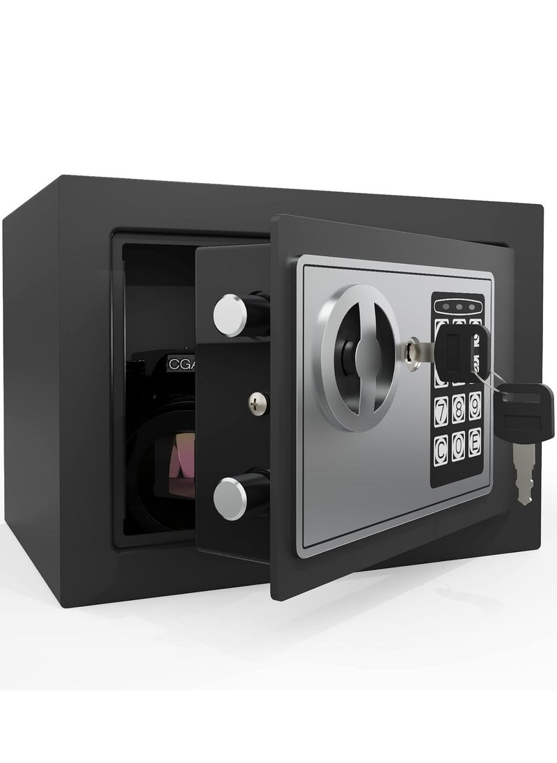 Arabest - Security Lock Safe Box, Portable Home Security Box with Digital Keypad and Emergency Keys, Mini Lock Box for Valuables, Jewelry, Money and Documents - Image 1