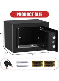 Arabest Security Lock Safe Box, Portable Home Security Box with Digital Keypad and Emergency Keys, Mini Lock Box for Valuables, Jewelry, Money and Documents  - Image 3