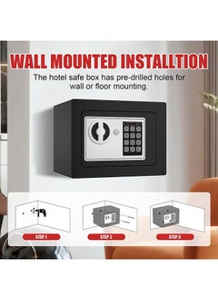 Arabest Security Lock Safe Box, Portable Home Security Box with Digital Keypad and Emergency Keys, Mini Lock Box for Valuables, Jewelry, Money and Documents  - Image 4