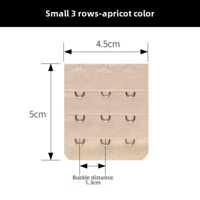 Sports Bra Extender 3x3 Hooks Stainless Steel Apricot
