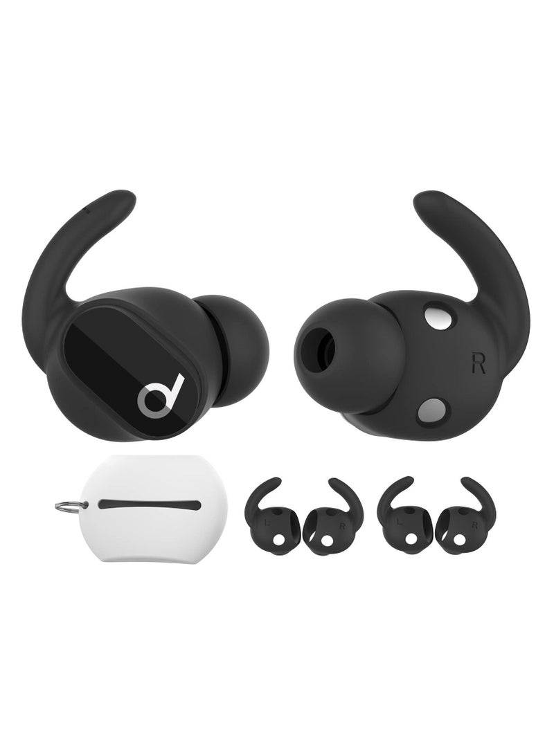 Y&D 3 Pairs for Beats Studio Buds Ear Hooks, Anti-Slip Covers Silicone Accessories, Not Fit in The Charging Case, Compatiable with 2021 (Black) - Image 1