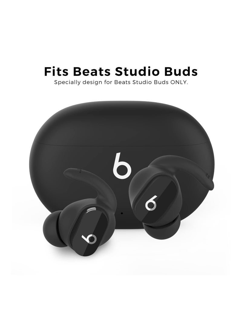 Y&D 3 Pairs for Beats Studio Buds Ear Hooks, Anti-Slip Covers Silicone Accessories, Not Fit in The Charging Case, Compatiable with 2021 (Black) - Image 2