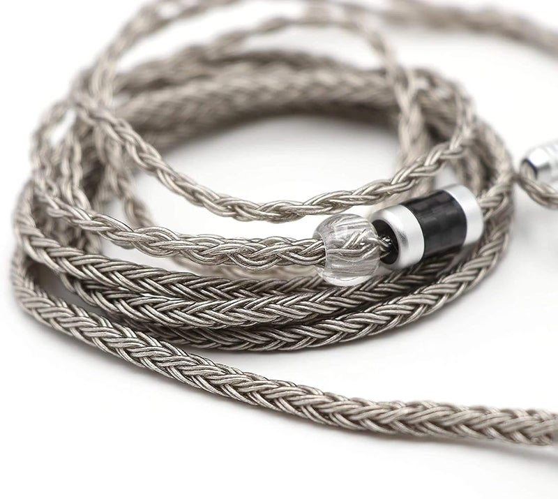 Linsoul Tripowin Zonie IEM Cable, 16 Core Silver Plated Earphone Upgraded Cords, 1.25m SPC in Ear Monitor Cable for ZS10 PRO 2 AS10 PRO ZSN PRO X Wan’er SIMGOT EM6L (Recessed 2pin, 3.5mm)(Grey) - Image 1